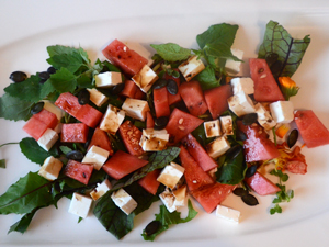 .. salat mit wassermelone und schafsk�se