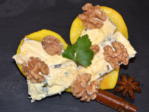 .. poschierte birne mit blauschimmelk�se