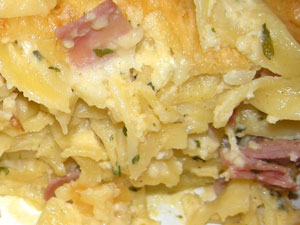 .. gebackene schinkenfleckerl